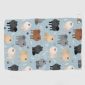 Pommeren Paw-prints en honden-Botten Golfhanddoek (Horizontaal)
