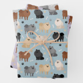 Pommeren Paw-prints en honden-Botten Inpakpapier Vel (In situ)