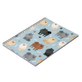 Pommeren Paw-prints en honden-Botten Notitieboek (Linkerzijde)