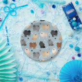 Pommeren Paw-prints en honden-Botten Papieren Bordje (Feest)