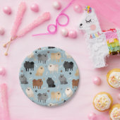 Pommeren Paw-prints en honden-Botten Papieren Bordje (Feest)