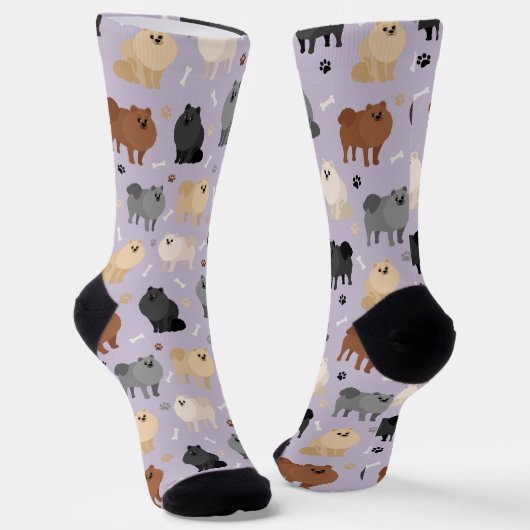 Pommeren Paw-prints en honden-Botten Sokken (Gebogen)