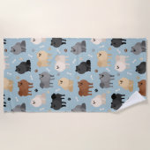 Pommeren Paw-prints en honden-Botten Strandlaken (Voorkant)