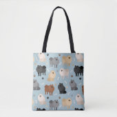 Pommeren Paw-prints en honden-Botten Tote Bag (Voorkant)