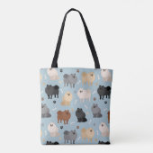 Pommeren Paw-prints en honden-Botten Tote Bag (Achterkant)
