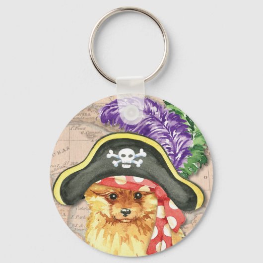 Pommeren Pirate Sleutelhanger (Voorkant)