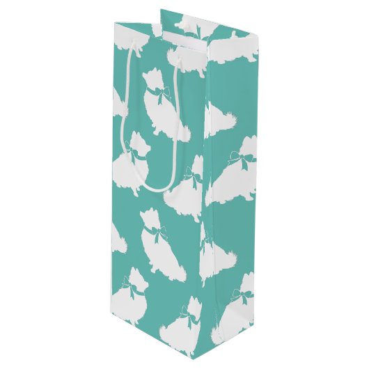 Pommeren Pom Dog Puppy Wijn Cadeautas (Voorkant Gekanteld)