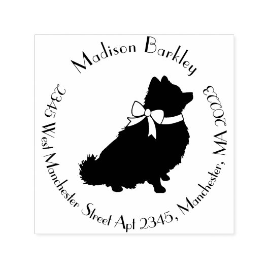 Pommeren Pom Dog Puppy Zelfinktende Stempel (Design)