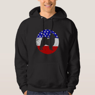 Pommeren Retro Dog Amerikaanse vlag Hoodie