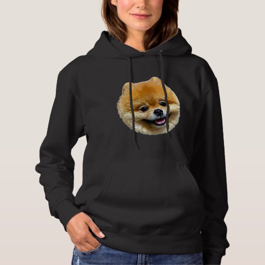 Pommeren Schattig Face Hoodie (Voorkant)