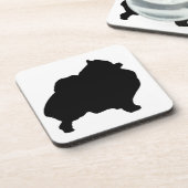 Pommeren silhouet drankjes onderzetter (Linkerzijde)