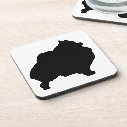 Pommeren silhouet drankjes onderzetter (Linkerzijde)