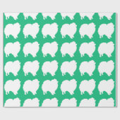 Pommeren: silhouette groen voor verpakkingspapier cadeaupapier (Vlak)