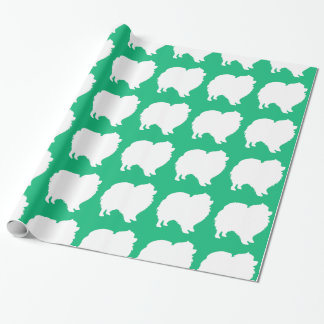 Pommeren: silhouette groen voor verpakkingspapier cadeaupapier