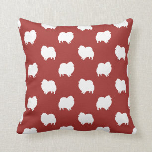 Pommeren Silhouettes Pattern Red Kussen