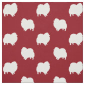 Pommeren Silhouettes Red en White patterned Stof (Swatch)