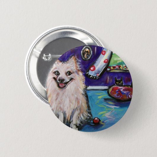 Pommeren Smile Ronde Button 5,7 Cm (Voorkant /achterkant)