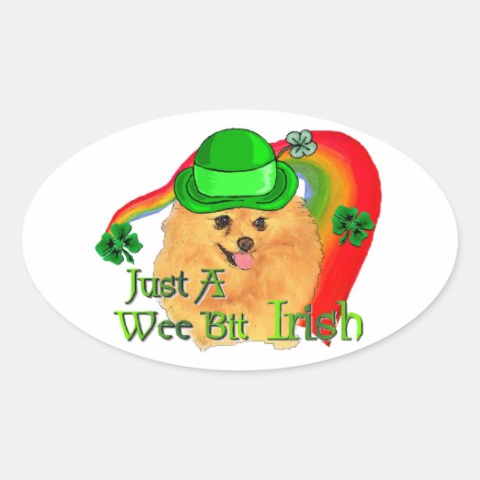 Pommeren St Patricks Day Ovale Sticker (Voorkant)