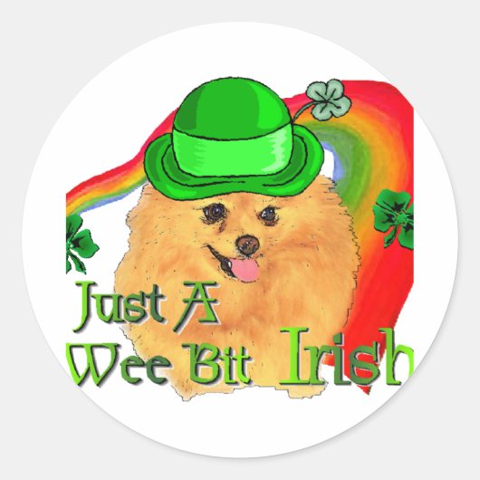 Pommeren St Patricks Day Ronde Sticker (Voorkant)