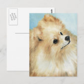 "Pommeren study Dog Art Briefkaart (Voorkant / Achterkant)