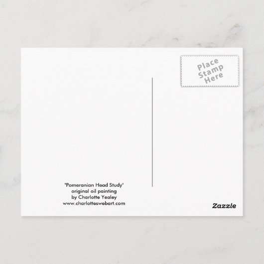 "Pommeren study Dog Art Briefkaart (Achterkant)