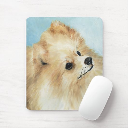 Pommeren study Dog Art Muismat (Met muis)