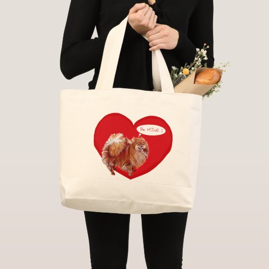 Pommeren Valentijn Grote Tote Bag (Voorkant (product))