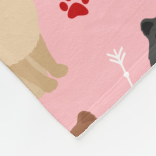 Pommeren Valentijn Pattern Fleece Deken (Hoek)