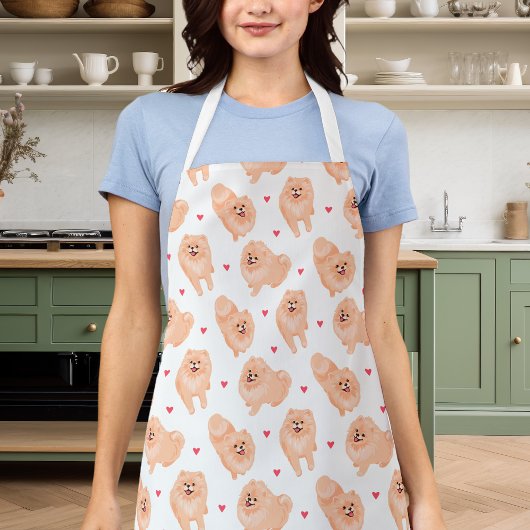 Pommeren van Cute Red en White Schort