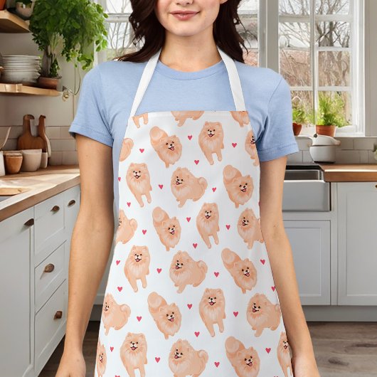 Pommeren van Cute Red en White Schort