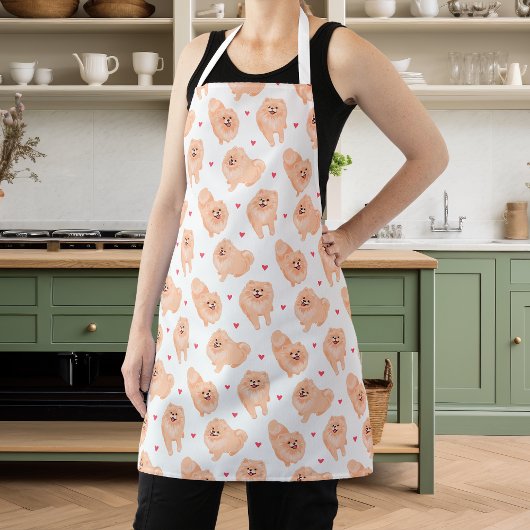 Pommeren van Cute Red en White Schort