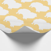 Pommeren verpakkingspapier wit silhouetgeel cadeaupapier (Hoek)