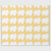 Pommeren verpakkingspapier wit silhouetgeel cadeaupapier (Vlak)