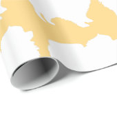 Pommeren verpakkingspapier wit silhouetgeel cadeaupapier (Rol Hoek)