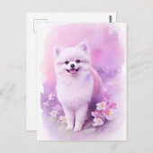 Pommeren Waterverf Portret 1 Briefkaart (Voorkant / Achterkant)