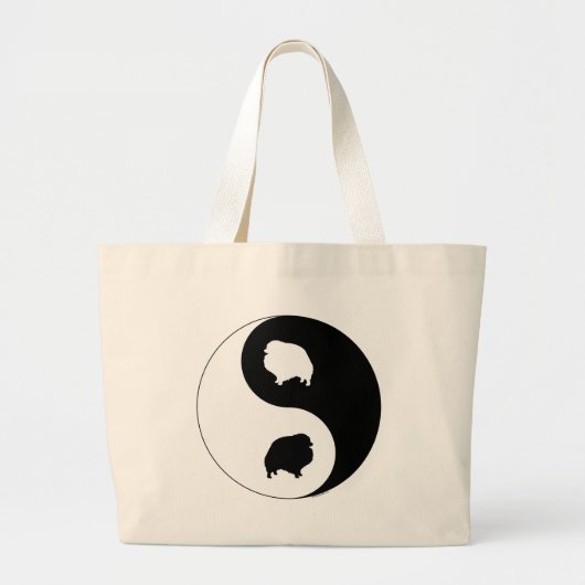 Pommeren Yin Yang Grote Tote Bag (Voorkant)