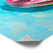 Pommeren Zwembad Float Art Print: Zomer Hond Poster (Hoek)