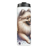 Pommeren's Fluffy Floral Dream Thermosbeker (Voorkant)