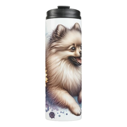 Pommeren's Fluffy Floral Dream Thermosbeker (Voorkant)