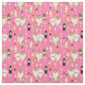 pommerese knappe roze wijn stof (Swatch)
