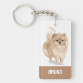 Pommerese waterverven sleutelhanger (Voorkant)