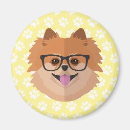 Pommerische hond bij nekglazen | Cute Hipster Gift Magneet