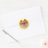 Pommerische hond bij nekglazen | Cute Hipster Gift Ronde Sticker (Envelop)