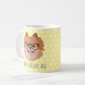 Pommerische hond bij nekglazen | POMER-BRAINY-AN Koffiemok (Voorkant links)
