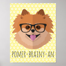Pommerische hond bij nekglazen | POMER-BRAINY-AN Poster