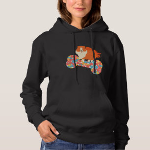 Pommerische hond en kleurrijk hondenbont hoodie