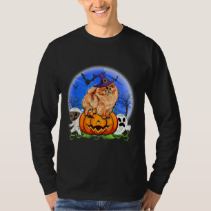 Pommerische hond en moon Funny Halloween Costume L T-shirt
