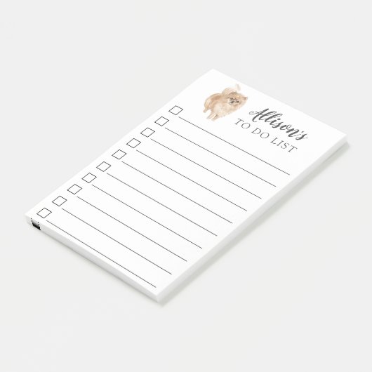 Pommerische hond, gepersonaliseerd om lijst te doe post-it® notes (Schuin)