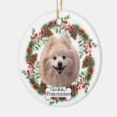 Pommerische hond keramisch ornament (Links)