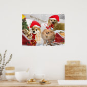 Pommerische kerstsneeuwscène Print (Keuken)